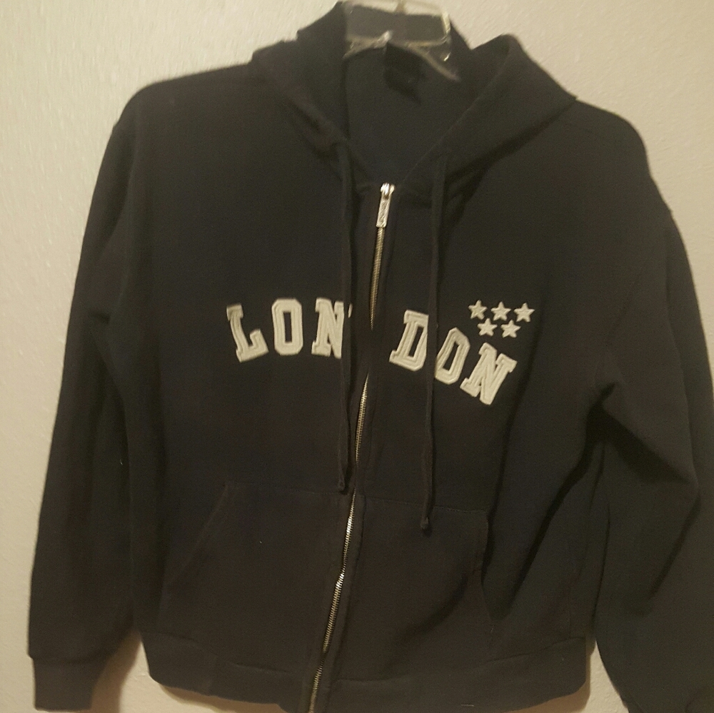 Blue Marlin Black Zip-up London Hoodie